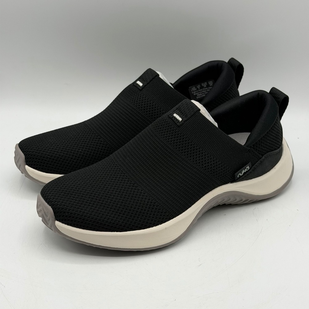 Ryka Encore Knit Black Slip On Sneakers Womens 7.5 M Walking Shoes Comfort New